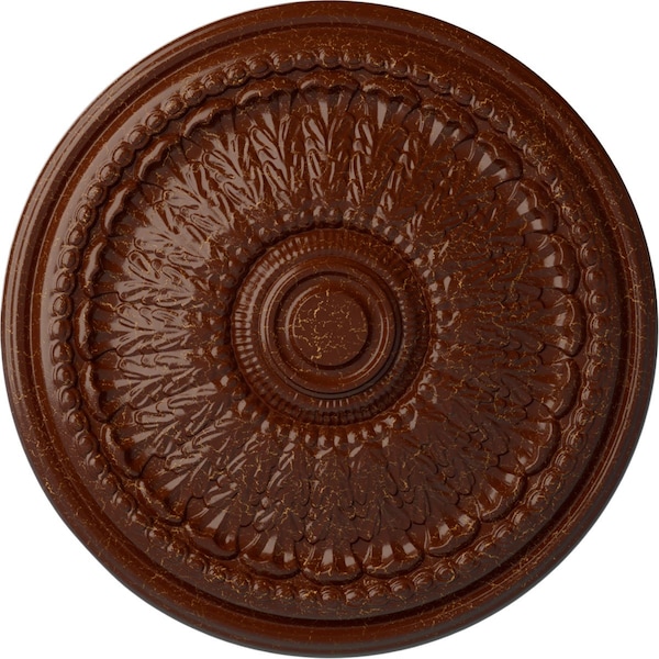 Ekena Millwork Brunswick Ceiling Medallion (Canopies up to 4 1/2"), 27"OD x 2 1/2"P, Burnished Mahogany Crackle CM27BRBMC - main